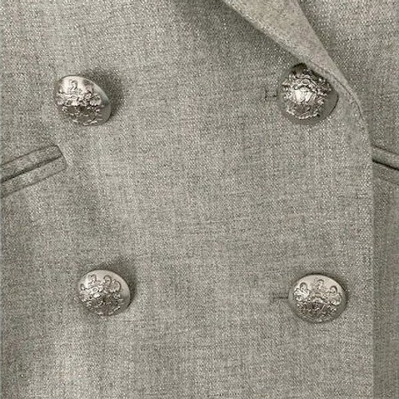 Veronica Beard Oria Dickey Jacket Gray Silver Double-Breasted Blazer USA Size 2 - Picture 9 of 16